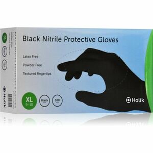 Holík Nitril Black nitrilové nepudrované ochranné rukavice velikost XL 2x50 ks obraz