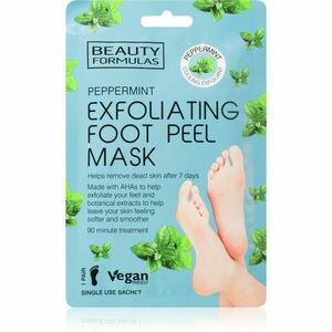 Beauty Formulas Peppermint exfoliační maska na nohy 1 ks obraz