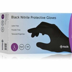 Holík Nitril Black nitrilové nepudrované ochranné rukavice velikost L 2x50 ks obraz