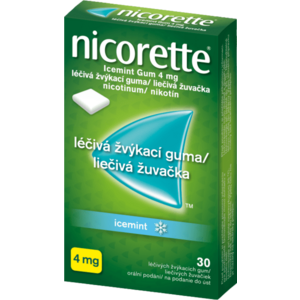 Nicorette Icemint Gum 4mg léčivá žvýkací guma pro odvykání kouření 30 ks obraz