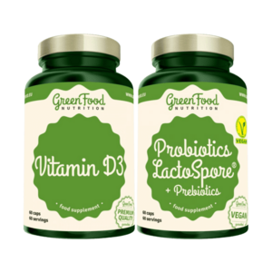 GreenFood Nutrition Probiotics Lactospore® + Prebiotics +Vitamin D3 2 x 60 kapslí obraz