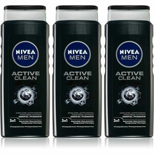 Nivea Men Active Clean sprchový gel pro muže 3 x 500 ml (výhodné balení) obraz