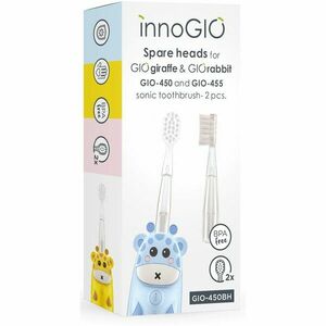 innoGIO GIOGiraffe & GIORabbit Spare Heads Transparent náhradní hlavice pro zubní kartáček pro děti GIOGiraffe & GIORabbit Sonic Toothbrush 2 ks obraz