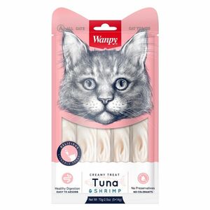 WANPY Creamy treat tuna & shrimp pro kočky 5 x 14 g obraz
