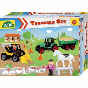 LENA Truckies set farma traktor s přívěsem, nakladač s doplňky obraz
