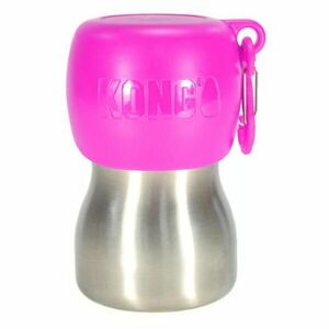 KONG Stainless Steel H2O Cestovní láhev pro psy růžová 280 ml obraz