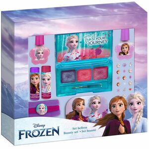 DISNEY Frozen Beauty 3 x lesk na rty + 2 x balzám na rty + 2 x lak na nehty + pilník na nehty + nálepky na nehty + 3 x gumička Dárkové balení obraz