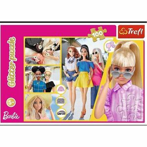 TREFL Puzzle Glitter Třpytivá Barbie/Mattel 100 ks obraz