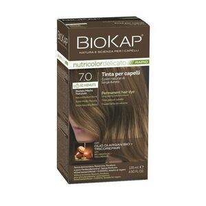 BIOKAP Nutricolor Delicato Rapid 7.0 Střední blond přírodní barva na vlasy 135 ml obraz