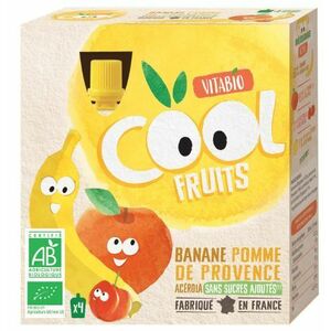 Vitabio Ovocné BIO kapsičky Cool Fruits jablko, banán a acerola 4 x 90 g obraz