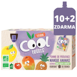 Vitabio Ovocné BIO kapsičky Cool Fruits jablko, mango, ananas a acerola 12 x 90 g obraz