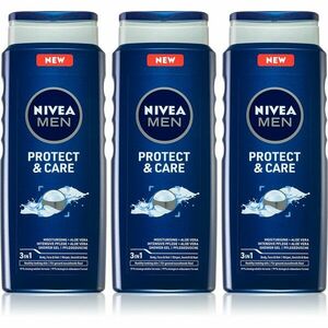 Nivea Men Protect & Care sprchový gel pro muže 3 x 500 ml (výhodné balení) obraz