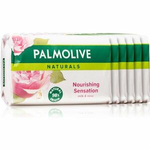Palmolive Naturals Milk & Rose tuhé mýdlo s vůní růží 6x90 g obraz