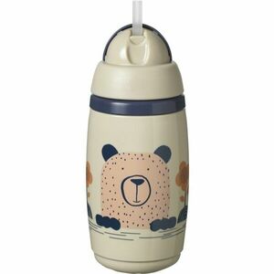 Tommee Tippee Superstar Insulated Straw hrnek s brčkem pro děti 12m+ Grey 266 ml obraz