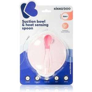 Kikkaboo Suction Bowl & Heat Sensing Spoon jídelní set 4 m+ Pink 2 ks obraz