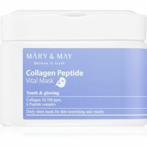 MARY & MAY Collagen Peptide Vital Mask sada plátýnkových masek s protivráskovým účinkem 30 ks obraz