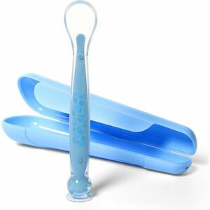 BabyOno Be Active Suction Baby Spoon lžička + obal Blue 6 m+ 1 ks obraz
