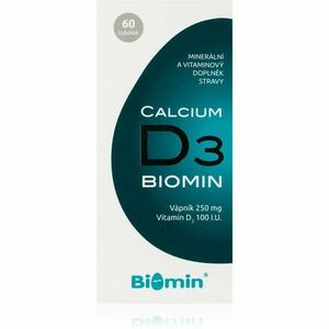 Biomin Calcium D3 tobolky pro normální funkci imunitního systému, stavu kostí a činnosti svalů 60 tbl obraz