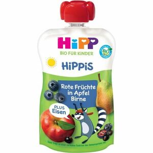 Hipp HiPPis BIO jablko - hruška - červené ovoce + železo dětský příkrm 100 g obraz