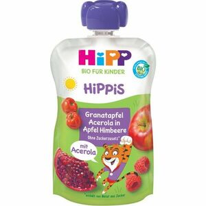 Hipp HiPPis BIO jablko-maliny-granátové jablko-acerola dětský příkrm 100 g obraz