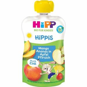 Hipp HiPPis BIO jablko - broskev - mango - ananas + zinek dětský příkrm 100 g obraz