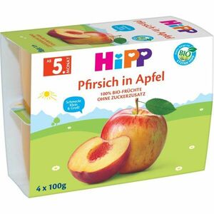 Hipp BIO jablka s broskvemi ovocný příkrm 4x100 g obraz