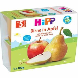 Hipp BIO jablka s hruškami ovocný příkrm 4x100 g obraz