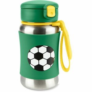 Skip Hop Spark Style Straw Bottle nerezová láhev na vodu s brčkem Fotbal 12 m+ 350 ml obraz