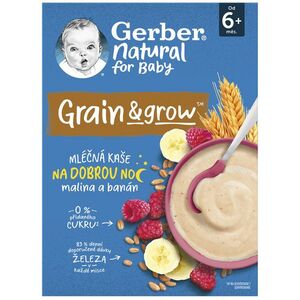 Gerber Natural mléčná kaše pšenično-ovesná malina a banán 220 g obraz