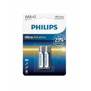Philips Baterie Ultra Alkaline AAA LR03E2B/10 2 ks obraz