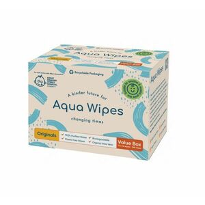 Aqua Wipes BIO Aloe Vera 100% rozložitelné ubrousky 99 % vody 12x64 ks obraz