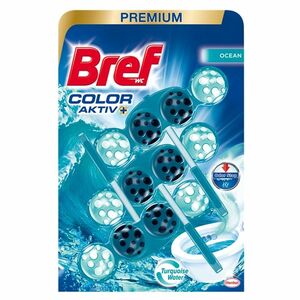 BREF Color Aktiv Tuhý WC blok Ocean 3 x 50 g obraz
