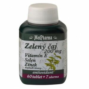 MEDPHARMA Zelený čaj 200 mg + vitamin E + sel en + zinek 67 tablet obraz