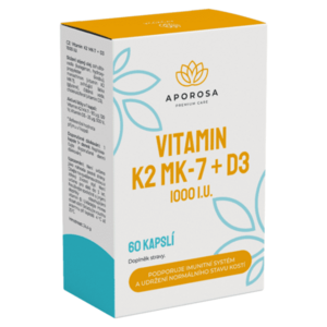 APOROSA Vitamin K2 MK-7 + D3 1000 I.U. 60 kapslí obraz