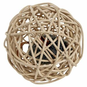 FLAMINGO Vrbový spletený míček s pískátkem pro kočky 10 cm obraz