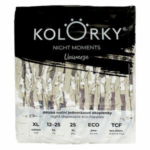 KOLORKY NIGHT MOMENTS Noční jednorázové EKO plenky vesmír XL (12-25 kg) 25 kusů obraz