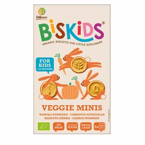 BELKORN BISkids BIO dětské celozrnné mini sušenky s mrkví a dýní bez přidaného cukru 120 g obraz