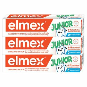 ELMEX Junior Dětská zubní pasta pro děti ve věku 6-12 let 3 x 75 ml obraz
