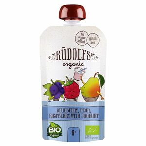 RUDOLFS Bio kapsička borůvka, hruška, malina s jogurtem 6m+ 110 g obraz