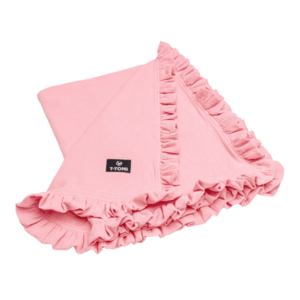 T-Tomi BIO Mušelínová deka s volánkem Pink obraz