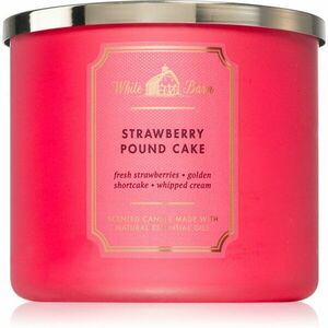 Bath & Body Works Strawberry Pound Cake vonná svíčka 411 g obraz