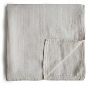 Mushie Muslin Swaddle Blanket Organic Cotton zavinovačka Fog 120x120cm 1 ks obraz