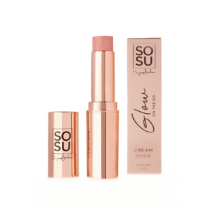 SOSU Cosmetics Glow on the go tvářenka v tyčince se třpytkami Pink 7 g obraz