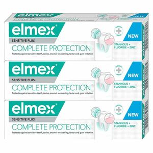 Elmex Zubní pasta Sensitive Plus Complete Protection Tripack 3 x 75 ml obraz