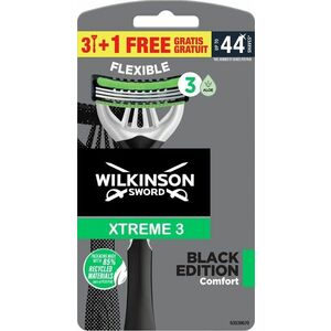 Wilkinson Sword Jednorázový holicí strojek pro muže Xtreme 3 Black Edition Comfort 3+1 ks obraz