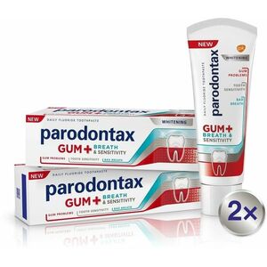 Parodontax Zubní pasta na problémy s dásněmi, dechem a citlivostí zubů Gum and Sensitive Whitening Duo 2 x 75 ml obraz