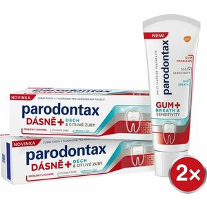 Parodontax Zubní pasta na problémy s dásněmi, dechem a citlivostí zubů Gum and Sensitive Duo 2 x 75 ml obraz