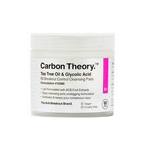 Carbon Theory Čisticí pleťové tamponky Tea Tree Oil & Glycolic Acid Breakout Control (Cleansing Pads) 60 ks obraz