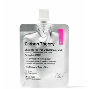 Carbon Theory Minerální bahenní maska Charcoal, Tea Tree Oil & Mineral Mud Breakout Control (Facial Wet Mask) 50 ml obraz
