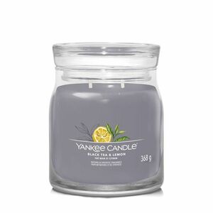 Yankee Candle Aromatická svíčka Signature sklo střední Black Tea & Lemon 368 g obraz